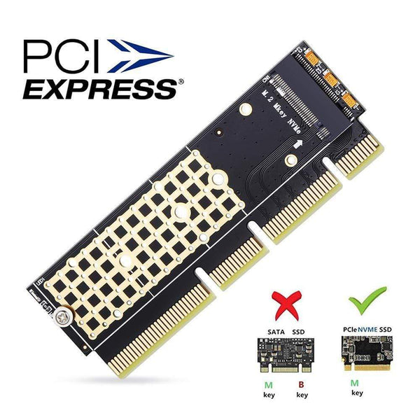 Planet Gates M.2 NVMe Adapter SSD to PCIe Card M2 Key M Driver with Silicone Cooling Pad Hard Drive Adapter Support PCIe x4x8x16 Slot