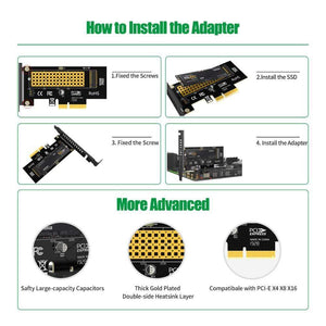 Planet Gates M.2 NVMe SSD Express Card M Key to PCIE 3.0 X4 Adapter External SSD Support 230-2280 Size M.2 FULL SPEED