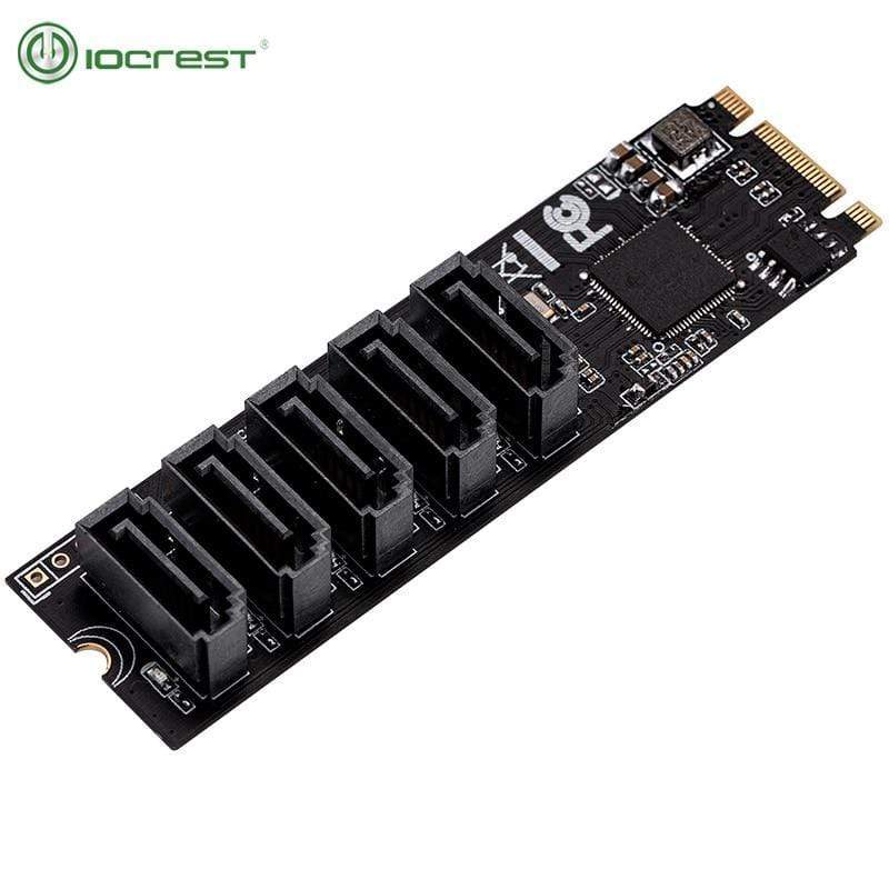 Planet Gates M.2 (PCIe 3.0) to 5 Ports SATA III 6G SSD Adapter with SATAIII Cable support UEFI