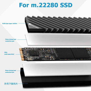 Planet Gates M.2 SSD NVMe Heat Sink M2 2280 Solid State Hard Disk Aluminum Heatsink with Thermal Pad Desktop PC Thermal Gasket