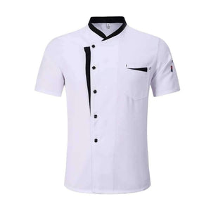 Planet Gates M-3XL High Quality Wholesale Unisex Kitchen Cooker Chef Uniforms Bakery Food Service Short Sleeve Breathable Chef Jacket & Apron