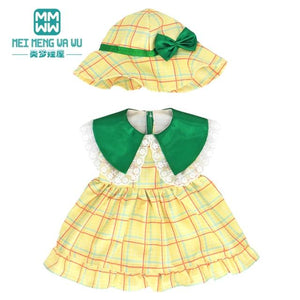 Planet Gates M--595--D / 43-45cm Doll Clothes for doll Bow dress fit 18inch 43-45cm Baby Toy new born doll and American doll accessories
