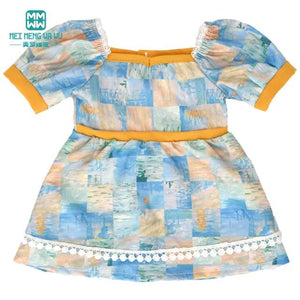 Planet Gates M--611-A / 43-45cm Doll Clothes for doll Bow dress fit 18inch 43-45cm Baby Toy new born doll and American doll accessories