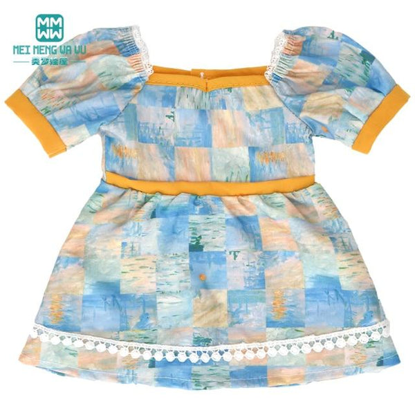 Planet Gates M--611-A / 43-45cm Doll Clothes for doll Bow dress fit 18inch 43-45cm Baby Toy new born doll and American doll accessories