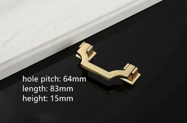 Solid Zinc Alloy Chinese Style Brushed Gold Handle Cabinet Drawer Knob Door Pull Chinese Style Half Moon