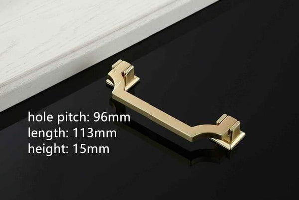 Solid Zinc Alloy Chinese Style Brushed Gold Handle Cabinet Drawer Knob Door Pull Chinese Style Half Moon