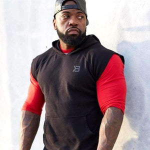 Planet Gates M / black Fitness Bodybuilding  Sweatshirts Sports GYM Gyms Hoody Short Sleeve  Sweatshirt Training Tops   Jackets Clothes