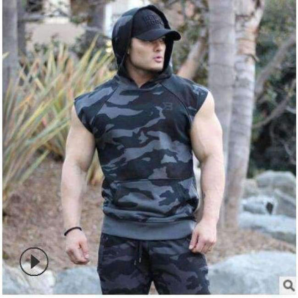 Planet Gates M / camouflage Fitness Bodybuilding  Sweatshirts Sports GYM Gyms Hoody Short Sleeve  Sweatshirt Training Tops   Jackets Clothes
