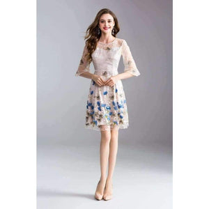 Planet Gates M Dress Summer 2018 High Quality Women Lux Embroidery Flare Sleeve Elegant Party Tulle Lace Dress Events Festa