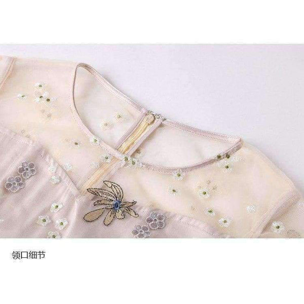 Planet Gates M Dress Summer 2018 High Quality Women Lux Embroidery Flare Sleeve Elegant Party Tulle Lace Dress Events Festa