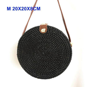 Planet Gates M hei Round Straw Bags Women Summer Rattan Bag Handmade Woven Beach Cross Body Bag Circle Bohemia Handbag Bali Lowest price L31