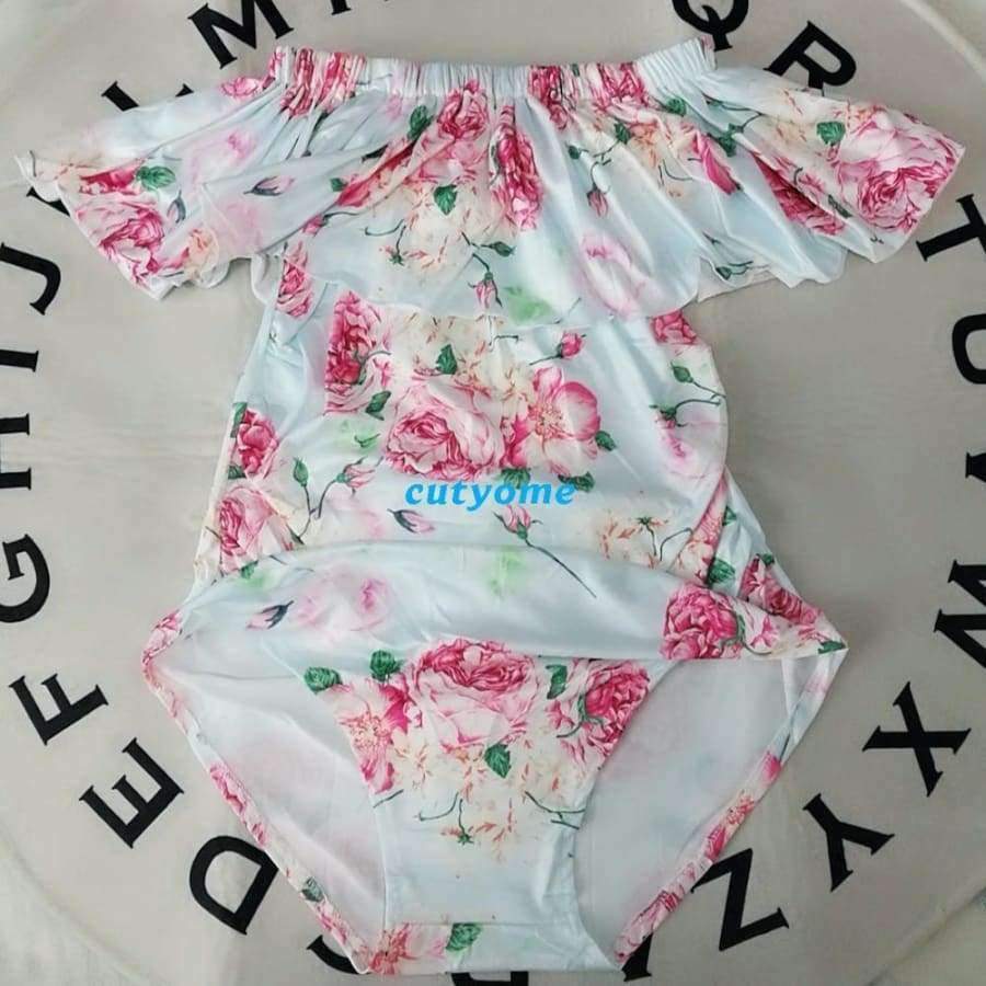 Swimwear Women Off Shoulder Floral Pregnancy Swimsuit Suits Beachwear Bikini Bathing Clothing For Pregnant Bodysuits