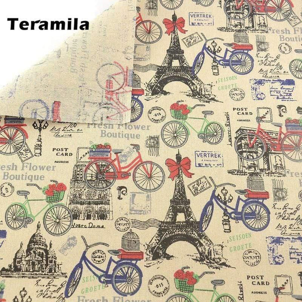 Planet Gates M032-2 / 45cm x 45cm Sewing Material Tissu Cartoon Drawing Tablecloth Pillow Bag Curtain Cushion TERAMILA Home Textile Cotton Linen Fabric