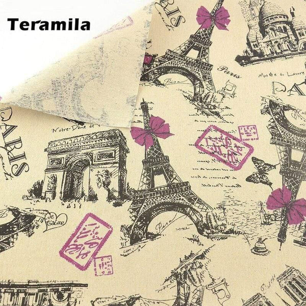 Planet Gates M044-1 / 45cm x 45cm Sewing Material Tissu Cartoon Drawing Tablecloth Pillow Bag Curtain Cushion TERAMILA Home Textile Cotton Linen Fabric