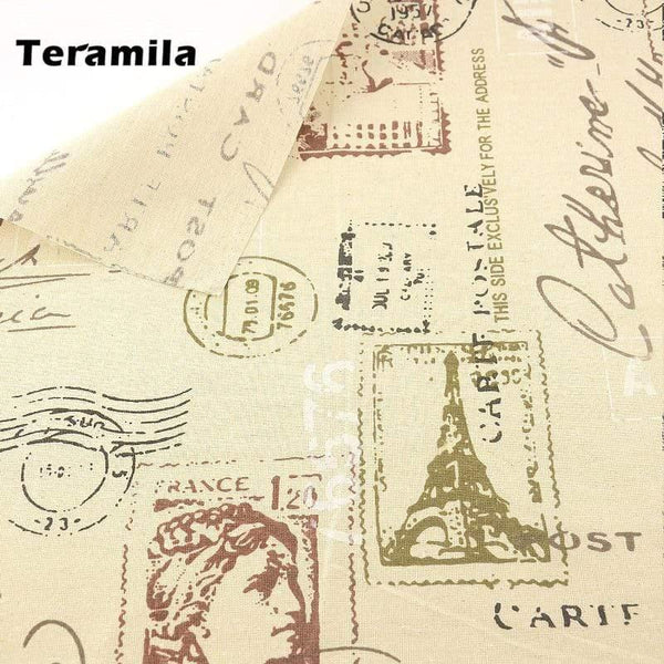 Planet Gates M045-1 / 45cm x 45cm Sewing Material Tissu Cartoon Drawing Tablecloth Pillow Bag Curtain Cushion TERAMILA Home Textile Cotton Linen Fabric