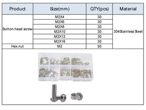 M2 M3 M4 M5 M6 Hex Button Socket Head Cap Screw Nut Hexagon Metric Thread Machine Bolt Assortment Kit Set 304 Stainless Steel