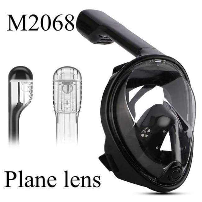Planet Gates M8018 Black / S/M Snorkeling Masks Panoramic View Anti-fog Anti-Leak Swimming Snorkel Scuba Underwater Diving Mask GoPro Compatible