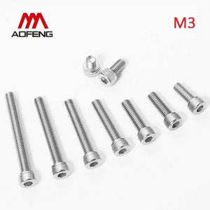 M3 Bolt 304 Stainless Steel Hex Socket Screw M3*5 6 8 10 12 22 25 30 35 40 45mm Hexagon Socket Head Cap Bolt M3 Nut and Washers