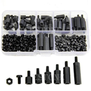 M3 Nylon Black Hex M-F Spacers/ Screws/ Nuts Assorted Kit, Standoff