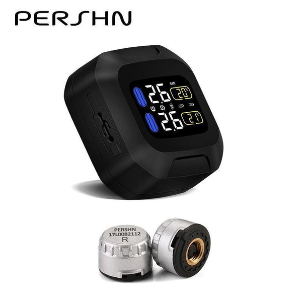 Planet Gates M3 Wireless Motorcycle TPMS Tire Pressure Monitoring System TPMS Motorcycle Tire Pressure Sensor Universal 2 External Sensors