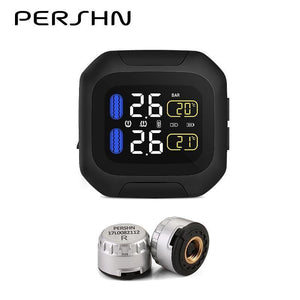 Planet Gates M3 Wireless Motorcycle TPMS Tire Pressure Monitoring System TPMS Motorcycle Tire Pressure Sensor Universal 2 External Sensors