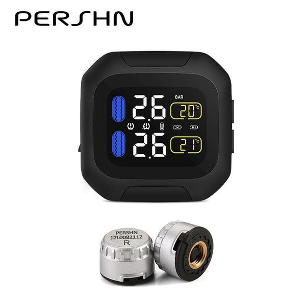 Planet Gates M3 Wireless Motorcycle TPMS Tire Pressure Monitoring System TPMS Motorcycle Tire Pressure Sensor Universal 2 External Sensors