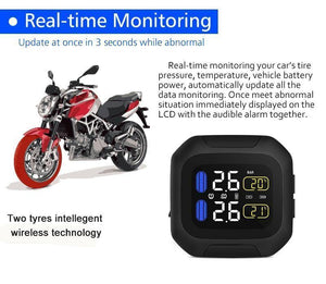 Planet Gates M3 Wireless Motorcycle TPMS Tire Pressure Monitoring System TPMS Motorcycle Tire Pressure Sensor Universal 2 External Sensors