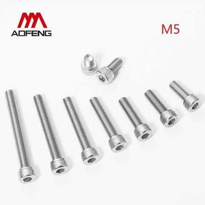 M5 304 Stainless Steel Hex Socket Screw M5x6 25 30 35 40 45 70 75 80 85 90 100mm Hexagon Socket Head Cap Bolt M5 Nut and Washer