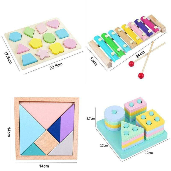 Planet Gates Macaron Montessori Wooden 3D Toys Childhood Learning Parent Child Baby Magination Intellectual Educational Toy for Kids Gift