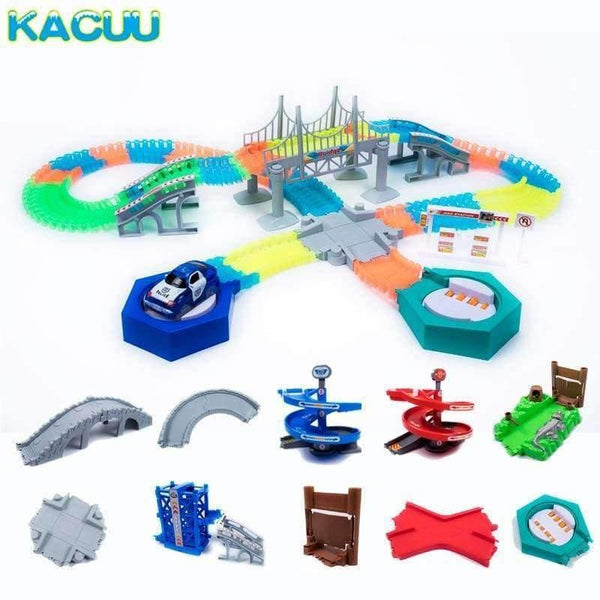 Planet Gates Magical Glowing Race Track Diecasts & Toy Vehicles Accessories Bridge Racing Track Boys Girls Toy For Children Gifts