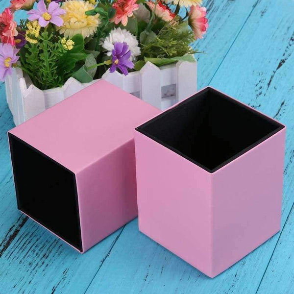 Planet Gates Magnetic Pink PU Leather Pen Holder Desk Organizer Stationery Makeup Storage Box Pencil Container Office Accessories