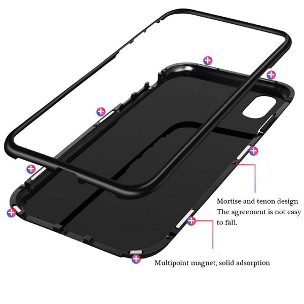 Planet Gates Magneto Magnetic Adsorption Case Clear Tempered Glass Huawei P20 Pro