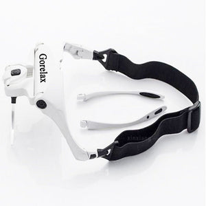 Planet Gates Magnifying Glasses LED Light Lamp Head Loupe Jeweler Headband Magnifier Eye Glasses Optical Glass Tool Repair Reading Magnifier