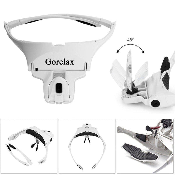 Planet Gates Magnifying Glasses LED Light Lamp Head Loupe Jeweler Headband Magnifier Eye Glasses Optical Glass Tool Repair Reading Magnifier