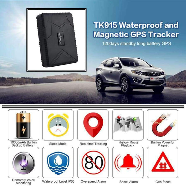 Planet Gates main unit TK915 12-24V GPS Locator Waterproof Strong Magnet Car GPS Tracker 10000mah Long Battery Car GPS tracker Free APP