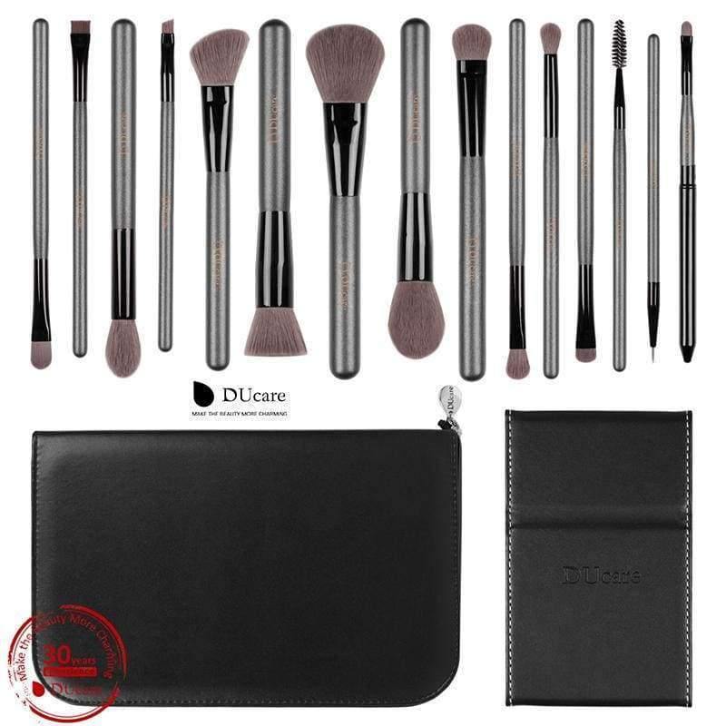 Planet Gates Makeup Brushes Sets 15PCS high quality Professional brush set with Portable Mirror cosmetic make up brushes with bag