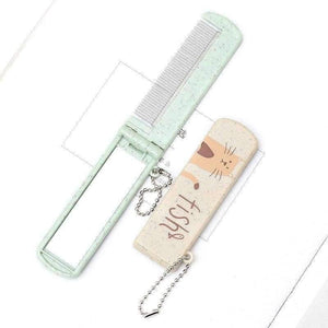 Planet Gates Makeup Comb Hair Brush Foldable Comb Anti-static Hair Combs Hairbrush Hair Care Styling Tools With Mirror