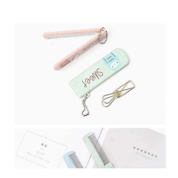 Planet Gates Makeup Comb Hair Brush Foldable Comb Anti-static Hair Combs Hairbrush Hair Care Styling Tools With Mirror