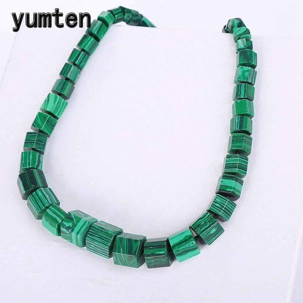 Planet Gates Malachite Necklace Choker Statement Women Men Magnesite Square Diamond Stone Gemstone Power Crystal Shoker Fine Jewelry