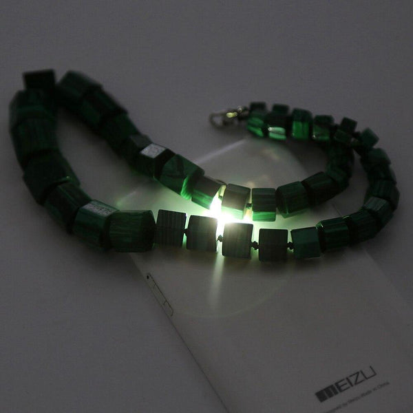 Planet Gates Malachite Necklace Choker Statement Women Men Magnesite Square Diamond Stone Gemstone Power Crystal Shoker Fine Jewelry