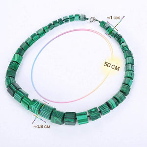 Planet Gates Malachite Necklace Choker Statement Women Men Magnesite Square Diamond Stone Gemstone Power Crystal Shoker Fine Jewelry