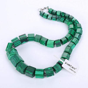Planet Gates Malachite Necklace Choker Statement Women Men Magnesite Square Diamond Stone Gemstone Power Crystal Shoker Fine Jewelry