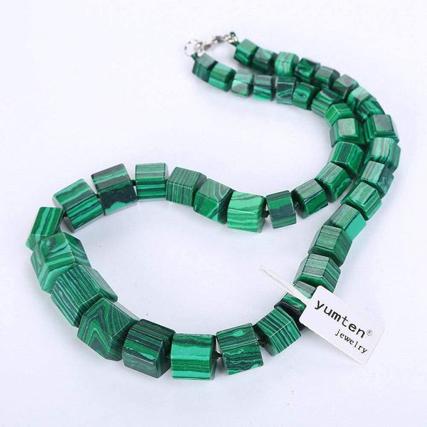 Planet Gates Malachite Necklace Choker Statement Women Men Magnesite Square Diamond Stone Gemstone Power Crystal Shoker Fine Jewelry