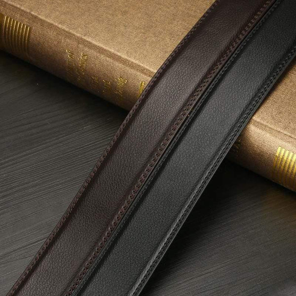 Male Automatic Buckle Belts No Buckle Belt Brand Men High Quality Male Genuine Strap Jeans Pu Belt  Mens Belts Luxury 3.5cm
