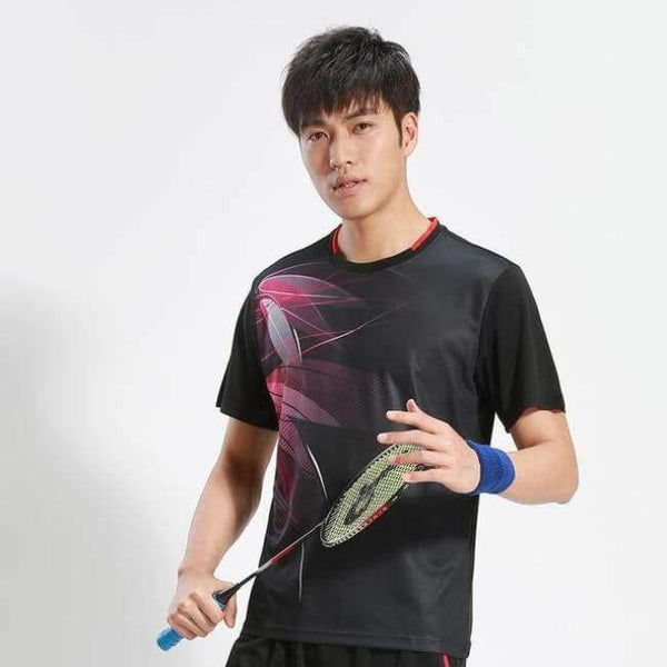 Planet Gates Man one shirt 2 / XL Printing Badminton shirts , Tennis shirt Male/Female , Quick dry Table Tennis shirt , Tennis sports training shirts  3070AB
