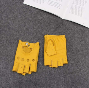 Planet Gates Man's Half Finger Gloves Breathable Non-Slip Fitness Leather Fingerless Gloves Black Camel Driving Gloves Male NAN7