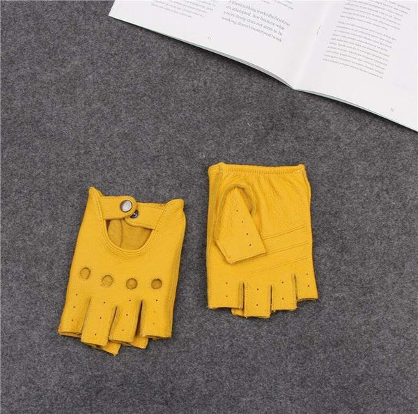 Planet Gates Man's Half Finger Gloves Breathable Non-Slip Fitness Leather Fingerless Gloves Black Camel Driving Gloves Male NAN7