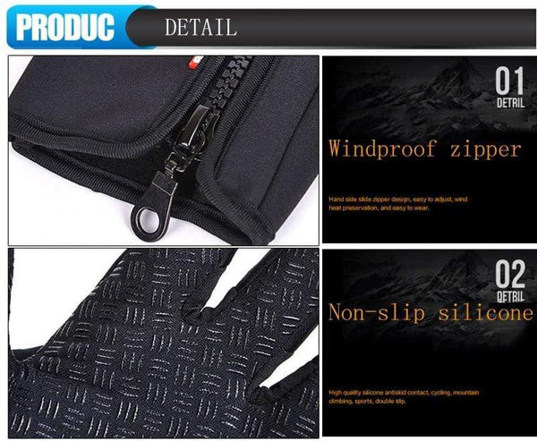 Planet Gates Man Winter Skiing Gloves Touch Screen Waterproof Warm Fashion Windproof Cycling Zipper Outdoor Sports Gloves