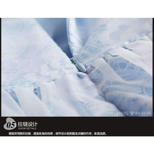 Planet Gates Mandarin Collar Dress Luxury Women Appliques Embroidery Short Sleeve Summer Lace Dress Event For Party Wedding NS416