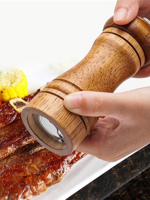 Manual Pepper Grinder Oak Wood Salt And Pepper Mill Multi-purpose Cruet 5" 8" 10" Kitchen Tool With Ceramic Grinder
